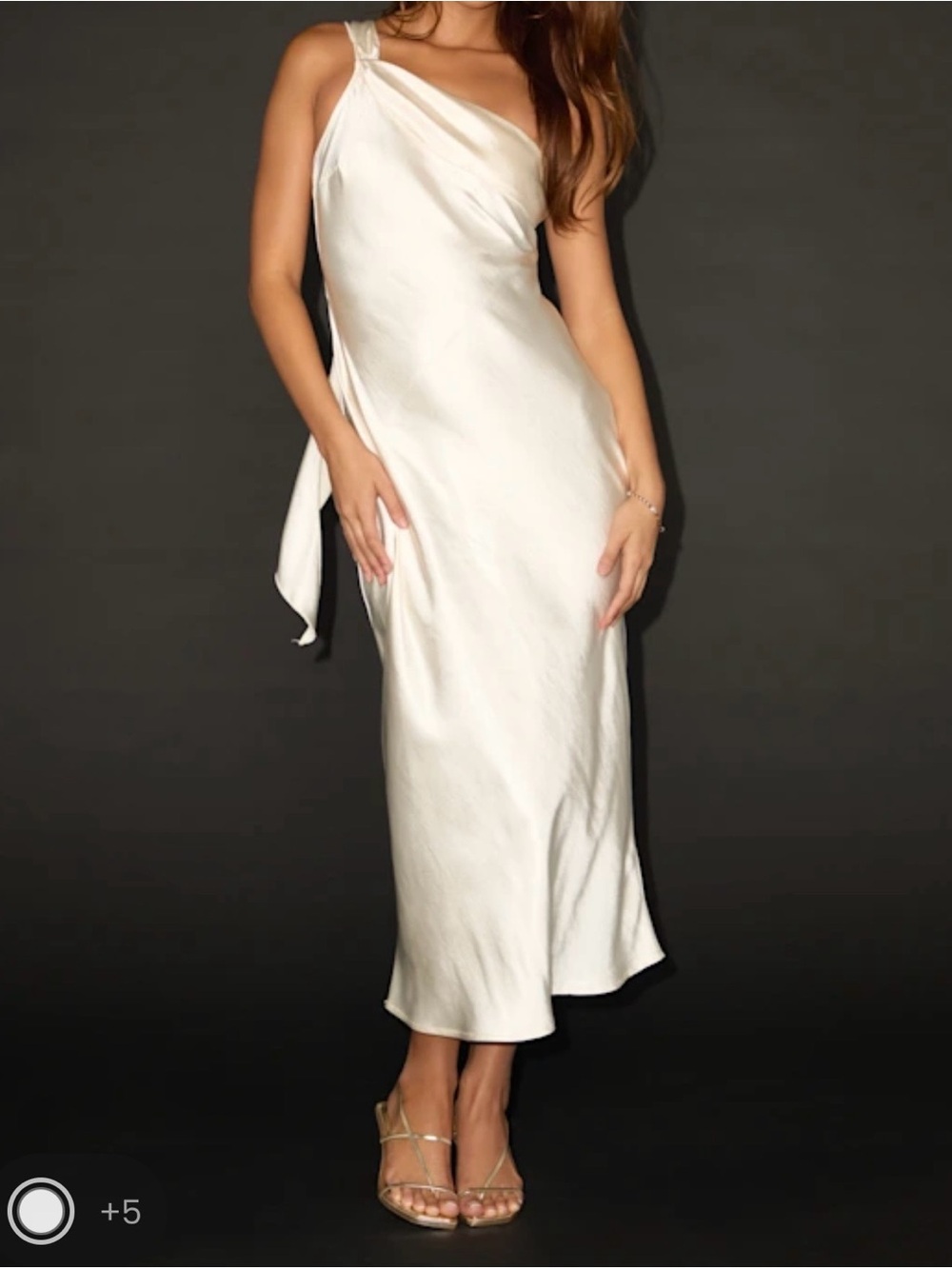 Lulu’s Naima White One Shoulder Midi Dress - NWOT!